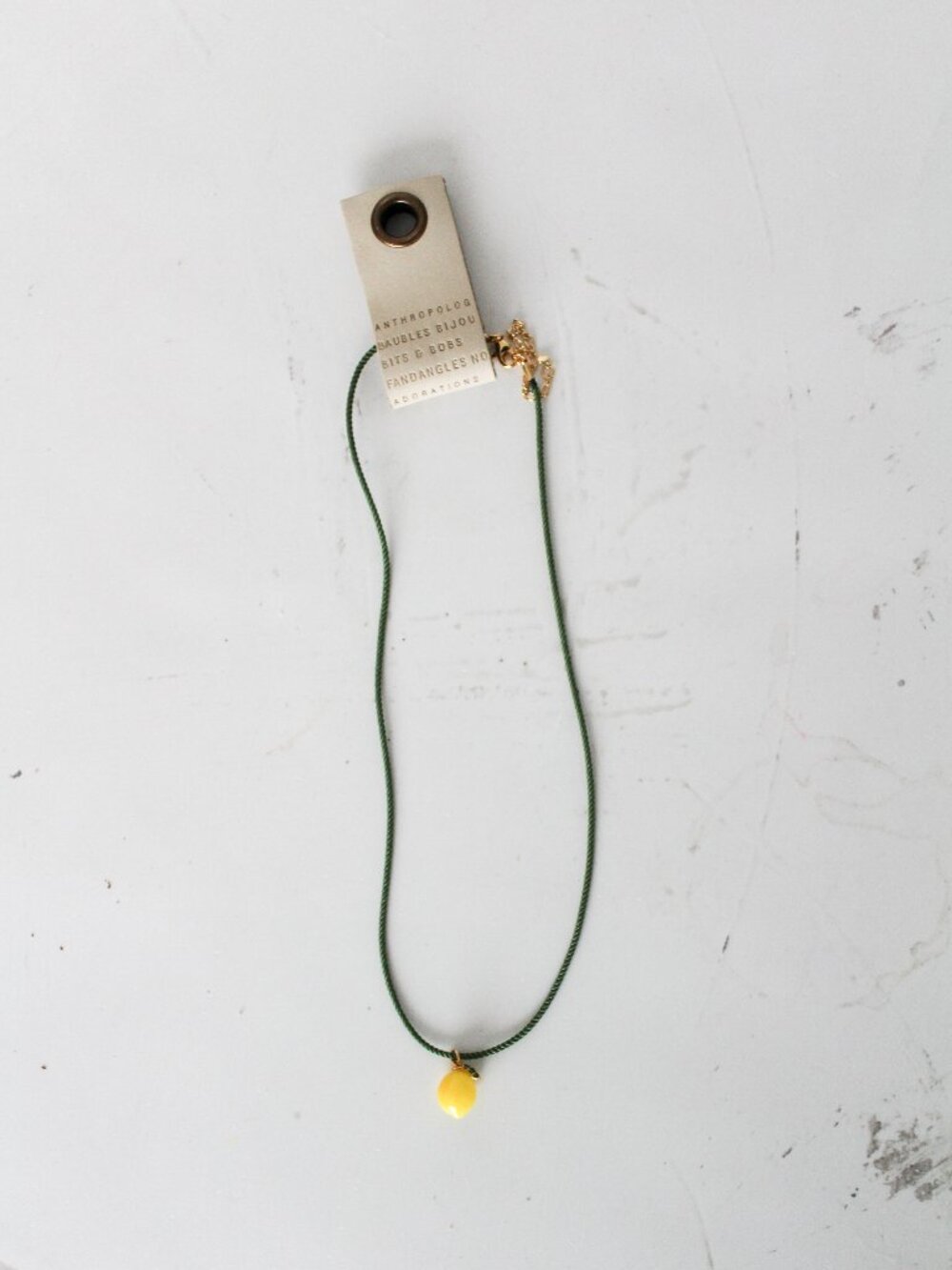 Anthropologie Fruit Rope Necklace - Lemon - NEW NWT